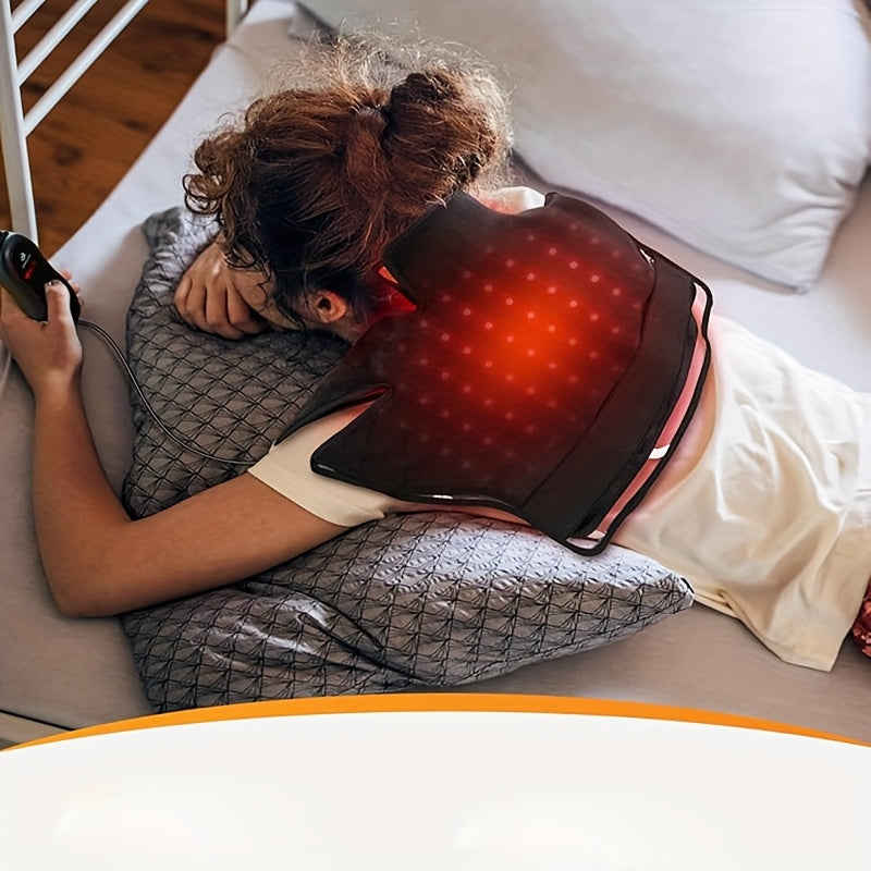 Red Infrared Light Neck Shoulder: Heating Red Light Therapy Device For Body Upper Back, 660nm&850nm Dual-chip LED Wearable Wrap Pad Pain Relief Muscle Relaxing For Women Men At Home