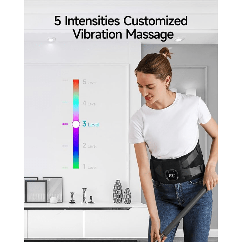 Pad For Back ALLJOY Cordless Lower Back Massager With Heat, Birthday Gifts For Dad Men Women Mom, 3 Levels & 5 Massage Mode, 30Mins Auto-Off, 53inch, Father'S Day And Mother'S Day Gifts
