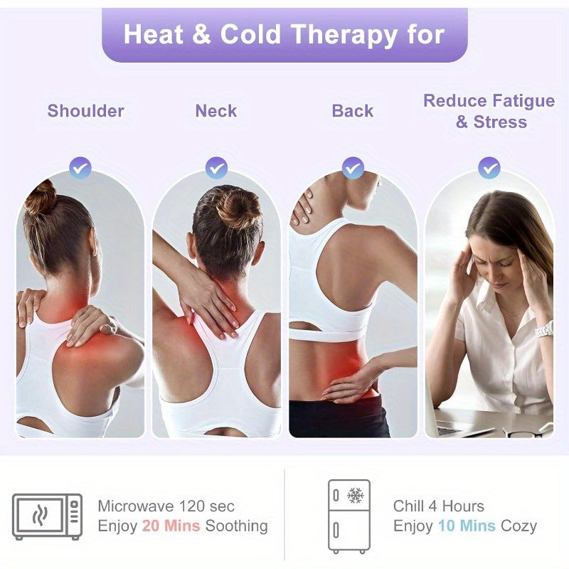 Microwave Heating Pad for Neck and Shoulders Weighted Shoulder Wrap to Reduce Discomfort Heated Wraps with Herbal Aromatherapy Moist Heat Warmer Hot Cold Compress, Management, Soothing Wrap, Comfortable Fit, Hand Wash Only, Herbal Infused, Weighted,
