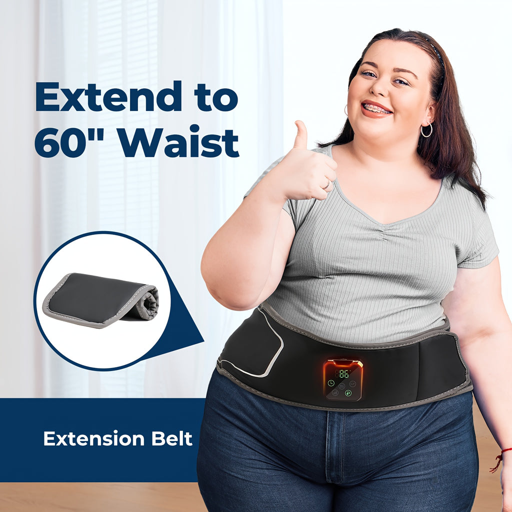 Electric Heated Waist Belt, Portable Retractable 3D Airbag, USB Charging Heating Pad With Massager, With 3 Vibration And 4 Heat, Adjustable Strap Fits All Body Type Lightweight Portable, Daily Use, Heated Back Belt Gifts For Family Men Women