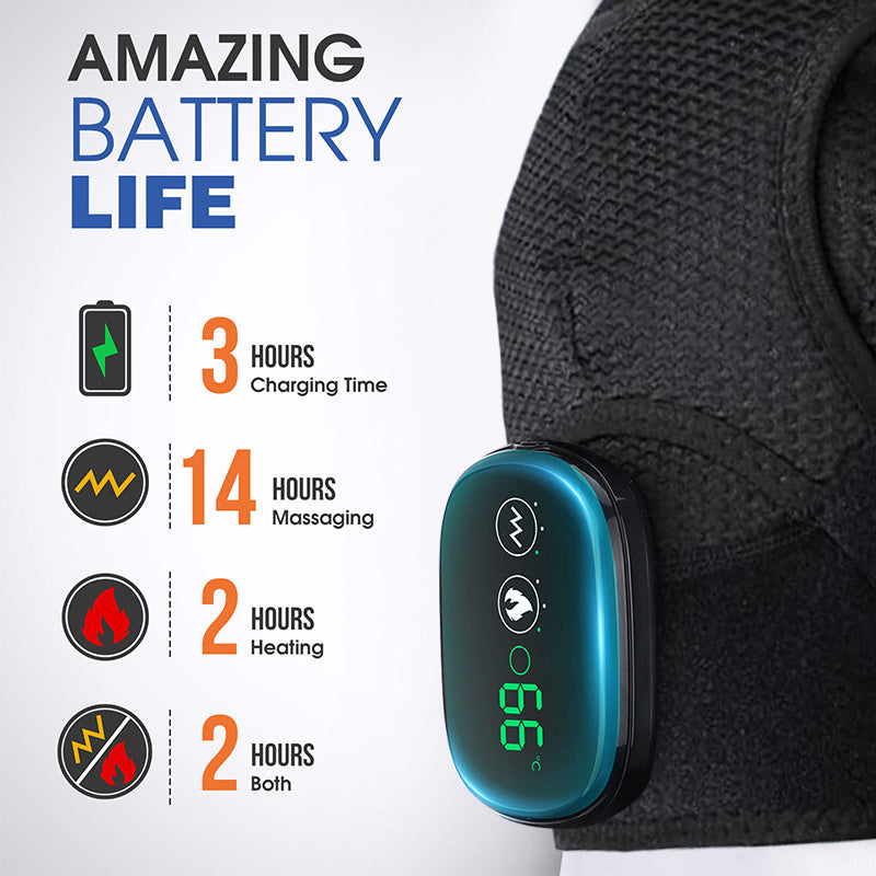 Heating Shoulder Wrap, Shoulder Heating Pads Massager for Men Women, Electric Cordless Vibration Massage Heating Shoulder Braces with 3 Heating Setting, Left/Right Shoulder Massage