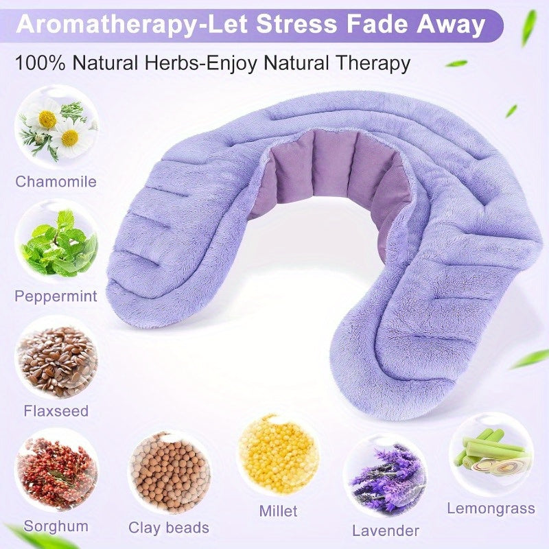 Microwave Heating Pad for Neck and Shoulders Weighted Shoulder Wrap to Reduce Discomfort Heated Wraps with Herbal Aromatherapy Moist Heat Warmer Hot Cold Compress, Management, Soothing Wrap, Comfortable Fit, Hand Wash Only, Herbal Infused, Weighted,
