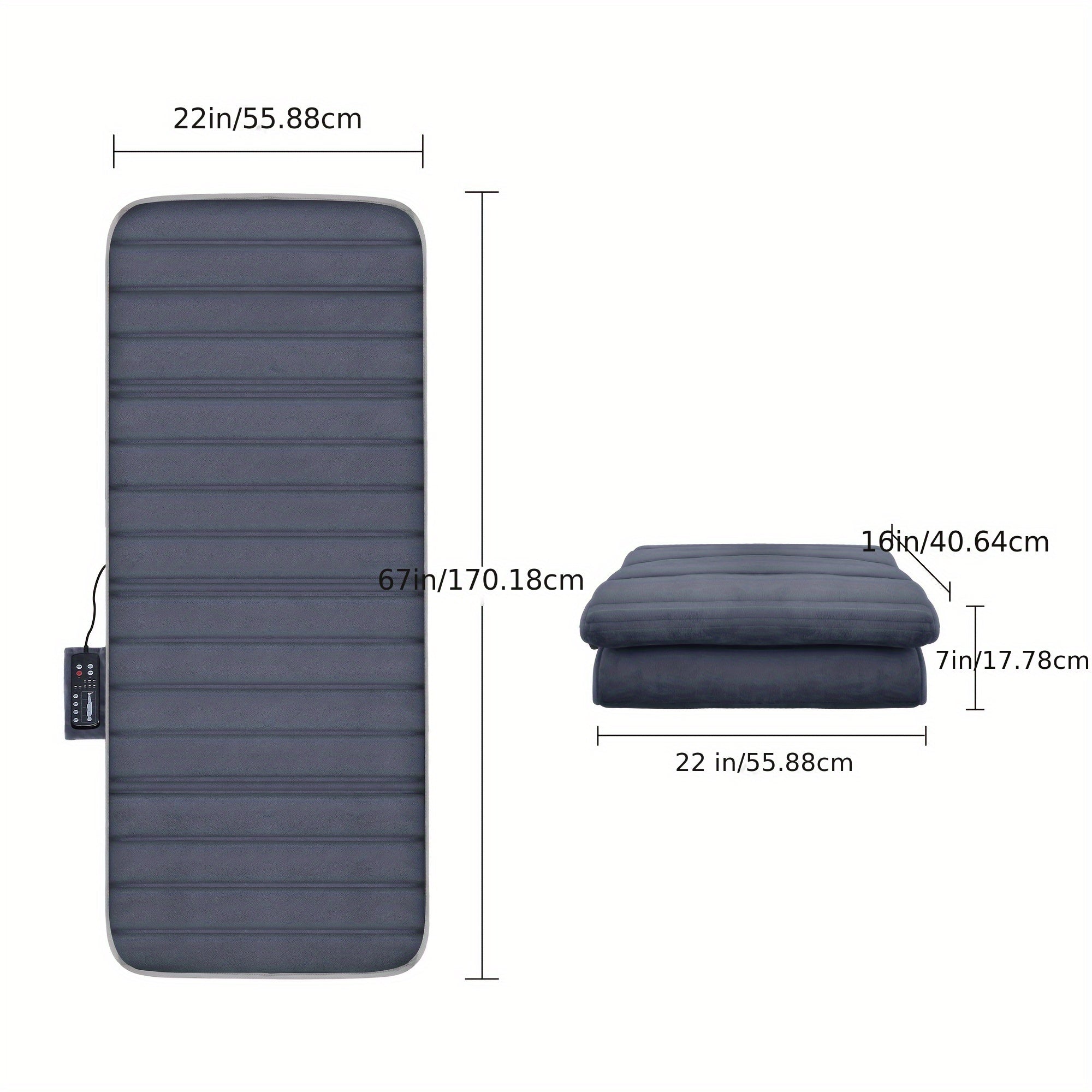 COMFIER Full Body Massage Pad with Heating Function, Chair Pad with 10 Vibration Motors and 2 Heating Pads with Auto Shut Off, Electric Heating Massage Pad