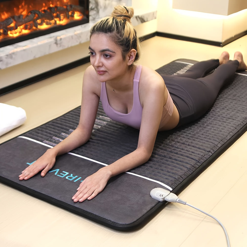 IReviKit TowerMat Midsize (59"L X 24"W) - Far Infrared Heating Pad, Amethyst Mat, Full Body Electric Heating Pad, Acupuncture Mat With Adjustable Heat Settings, Crystal Heating Pad, Negative Ions, Overheat Protection, 1-12 Hour Timer, Auto Shut-Off