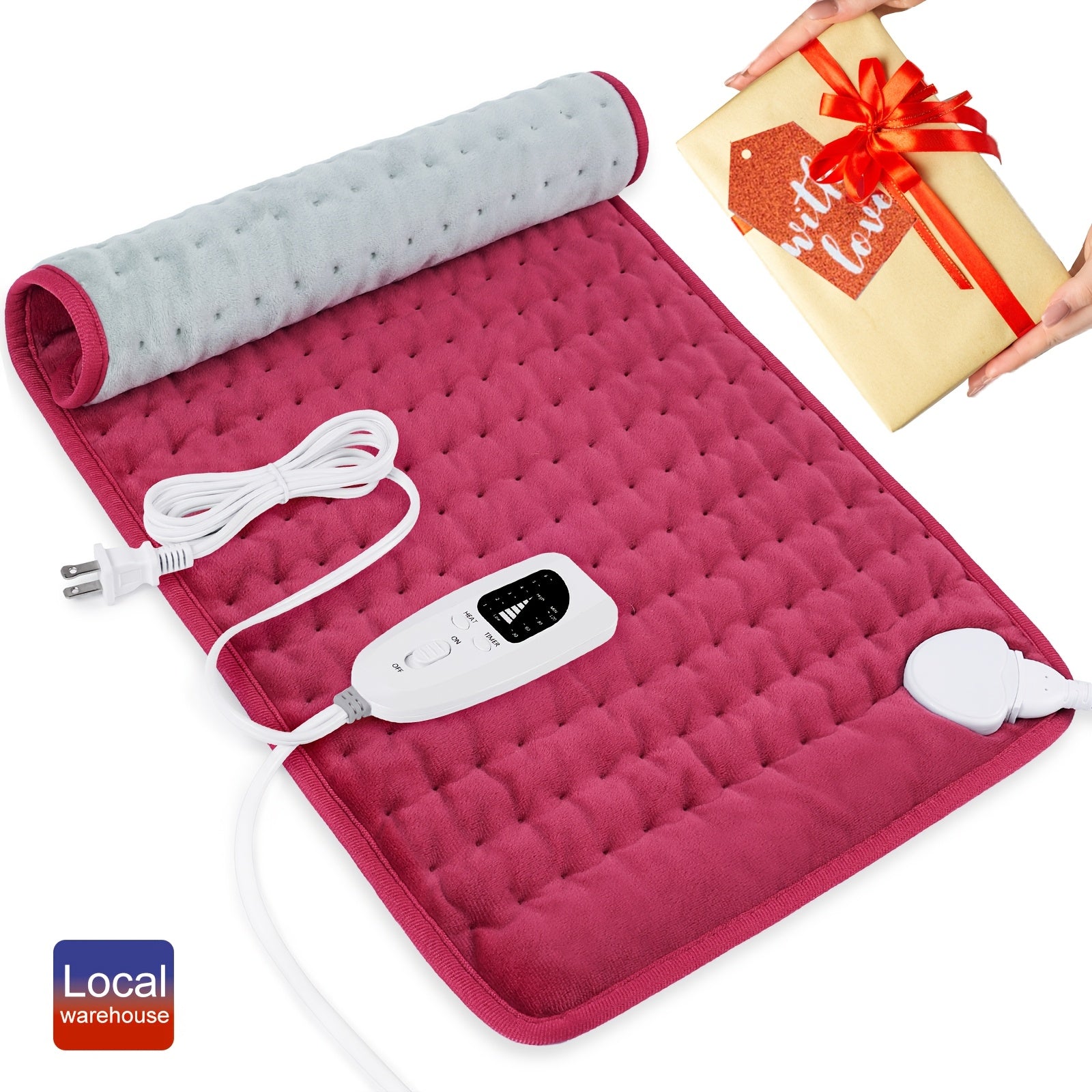 Extra Large Soft Velvet Heating Pad with 6-Speed Temperature & Timer Control - Portable Comfort for Neck, Back, Shoulders, Knees, and Legs - Purple, Perfect Gift for Birthdays and Holidays, Therapeutic Heating Pad | Plush Surface Pad | Nonskinfriendly