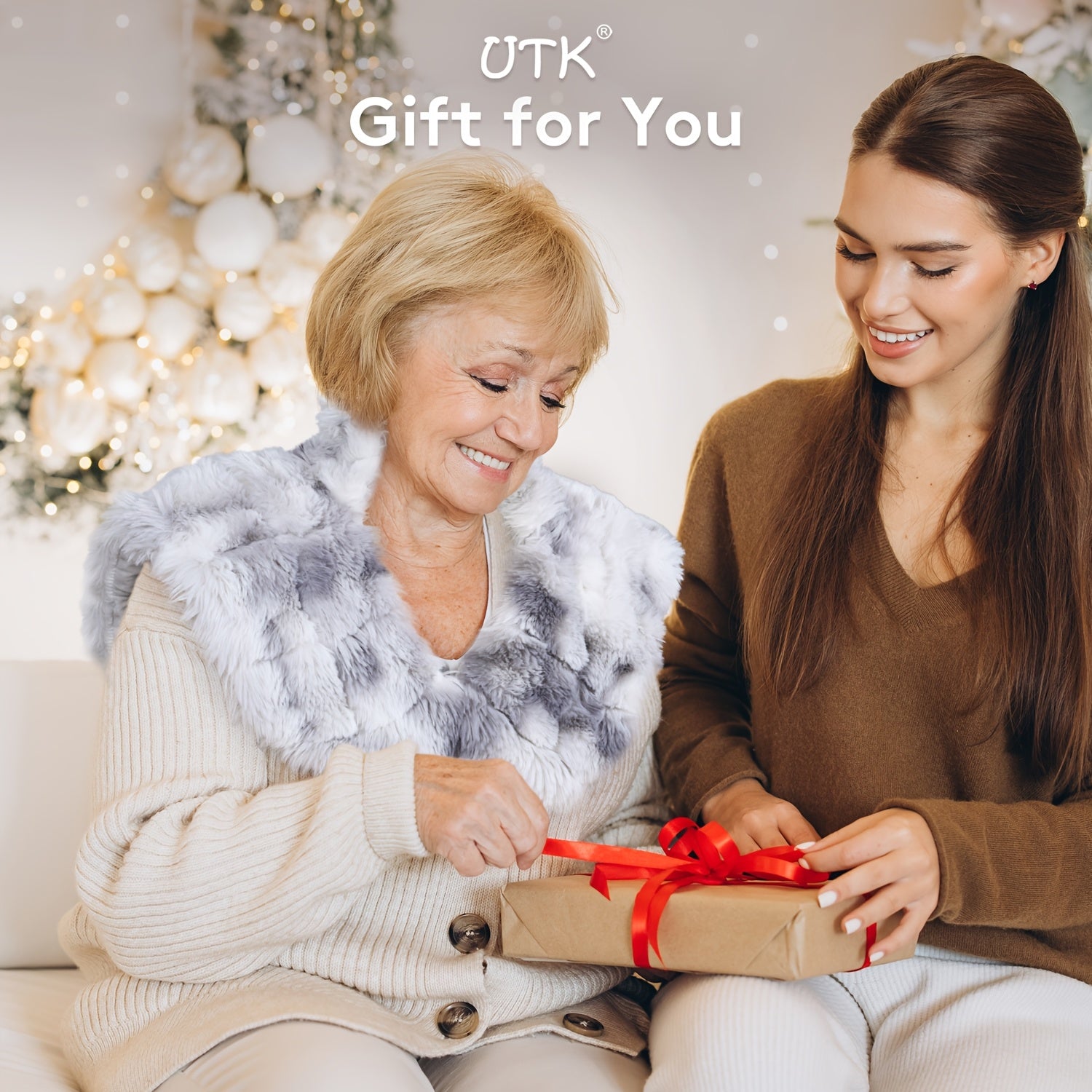 UTK Weighted Heating Pad For Neck And Shoulders And Back, 24"x 20" Extra Large Heated Neck Shoulder Wrap, Electric Neck And Shoulder Heat Pad With Auto Shut Off, 6 Heat Settings, Christmas Gift For Men/women/mom/dad