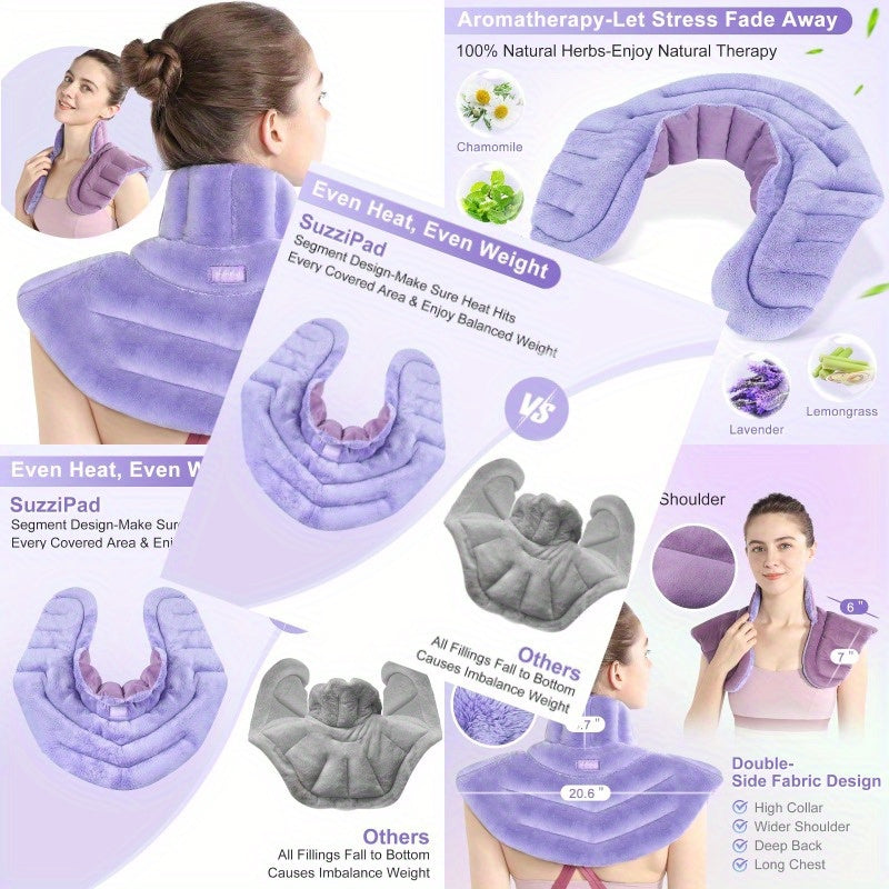 Microwave Heating Pad for Neck and Shoulders Weighted Shoulder Wrap to Reduce Discomfort Heated Wraps with Herbal Aromatherapy Moist Heat Warmer Hot Cold Compress, Management, Soothing Wrap, Comfortable Fit, Hand Wash Only, Herbal Infused, Weighted,