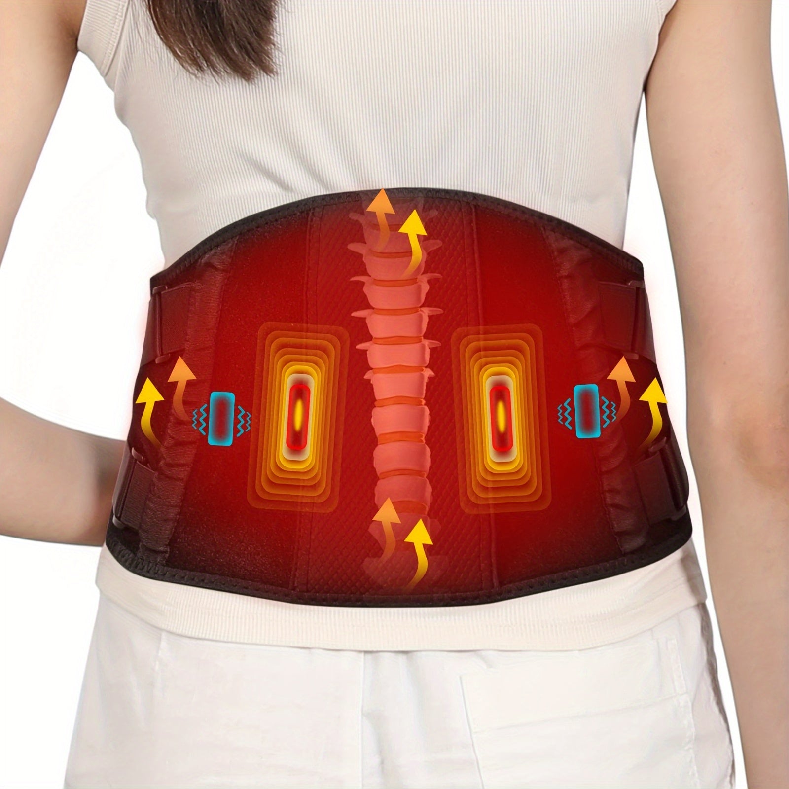 Pad For Back ALLJOY Cordless Lower Back Massager With Heat, Birthday Gifts For Dad Men Women Mom, 3 Levels & 5 Massage Mode, 30Mins Auto-Off, 53inch, Father'S Day And Mother'S Day Gifts