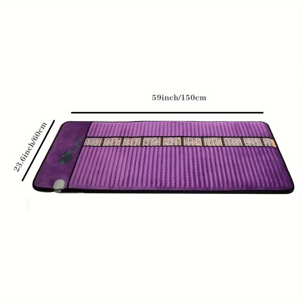 PHYMAT Far Infrared Heating Pad, Electric Heating Pads For Back, Full Body Heating Mat With Stone On Surface, Heated Yoga Mat, Timer, Auto Shut Off Function