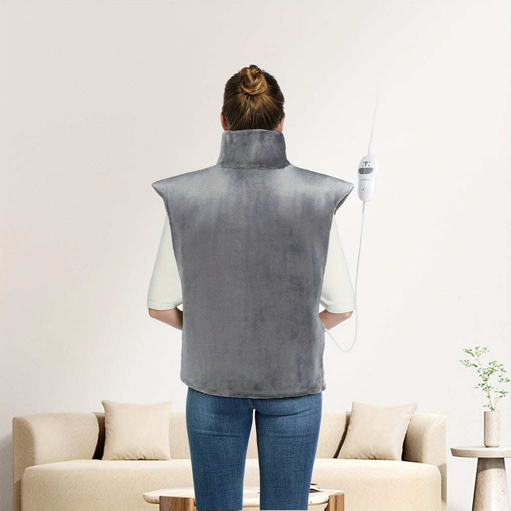 Large Heating Pad With Massager, 24" X 35" Electric Heating Pad For Neck, Back & Shoulders With 3 Heat Levels, 3 Massage Settings, 2-Hour Auto Shut-Off