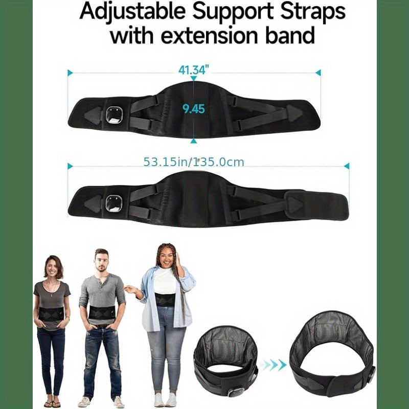 Pad For Back ALLJOY Cordless Lower Back Massager With Heat, Birthday Gifts For Dad Men Women Mom, 3 Levels & 5 Massage Mode, 30Mins Auto-Off, 53inch, Father'S Day And Mother'S Day Gifts