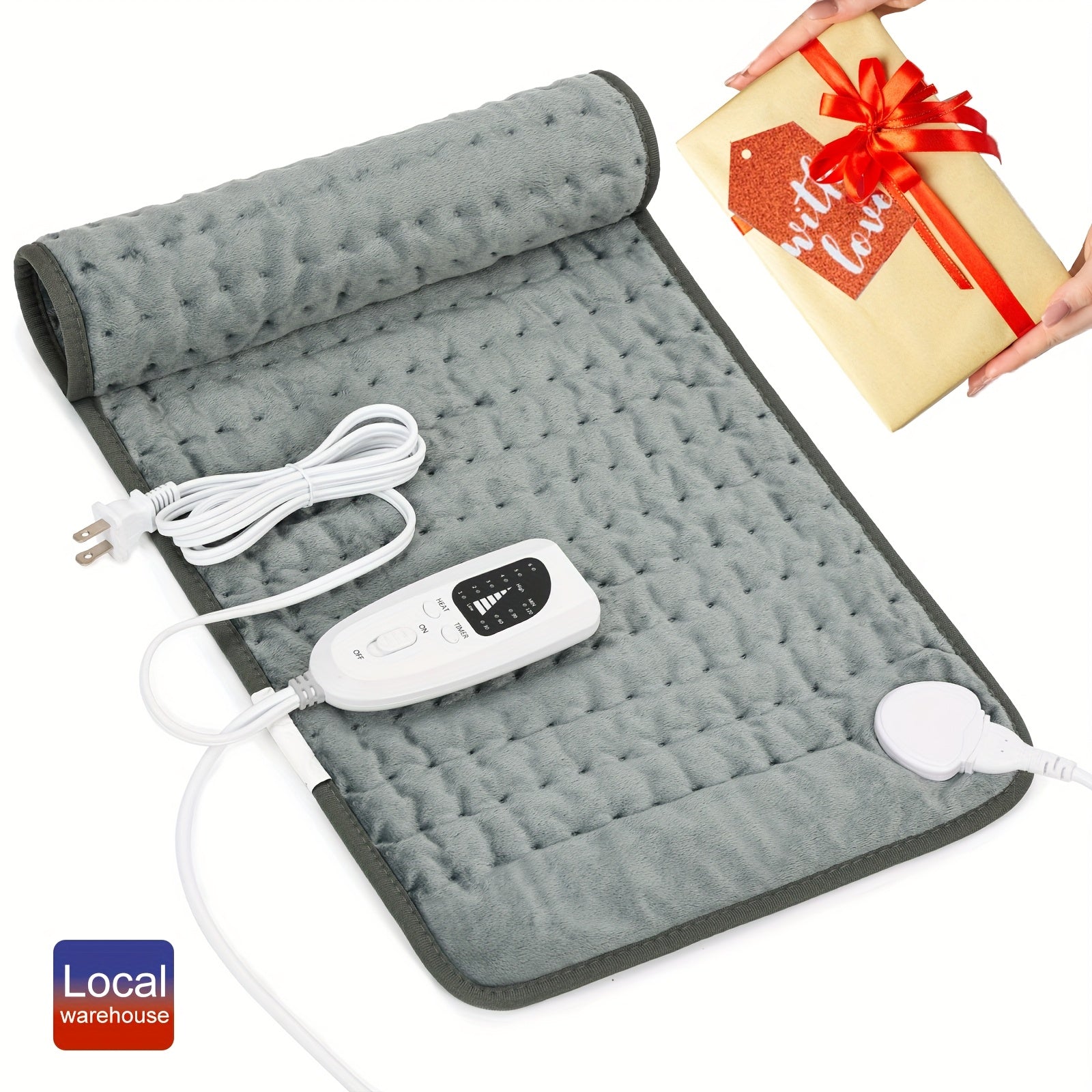 Extra Large Soft Velvet Heating Pad with 6-Speed Temperature & Timer Control - Portable Comfort for Neck, Back, Shoulders, Knees, and Legs - Purple, Perfect Gift for Birthdays and Holidays, Therapeutic Heating Pad | Plush Surface Pad | Nonskinfriendly