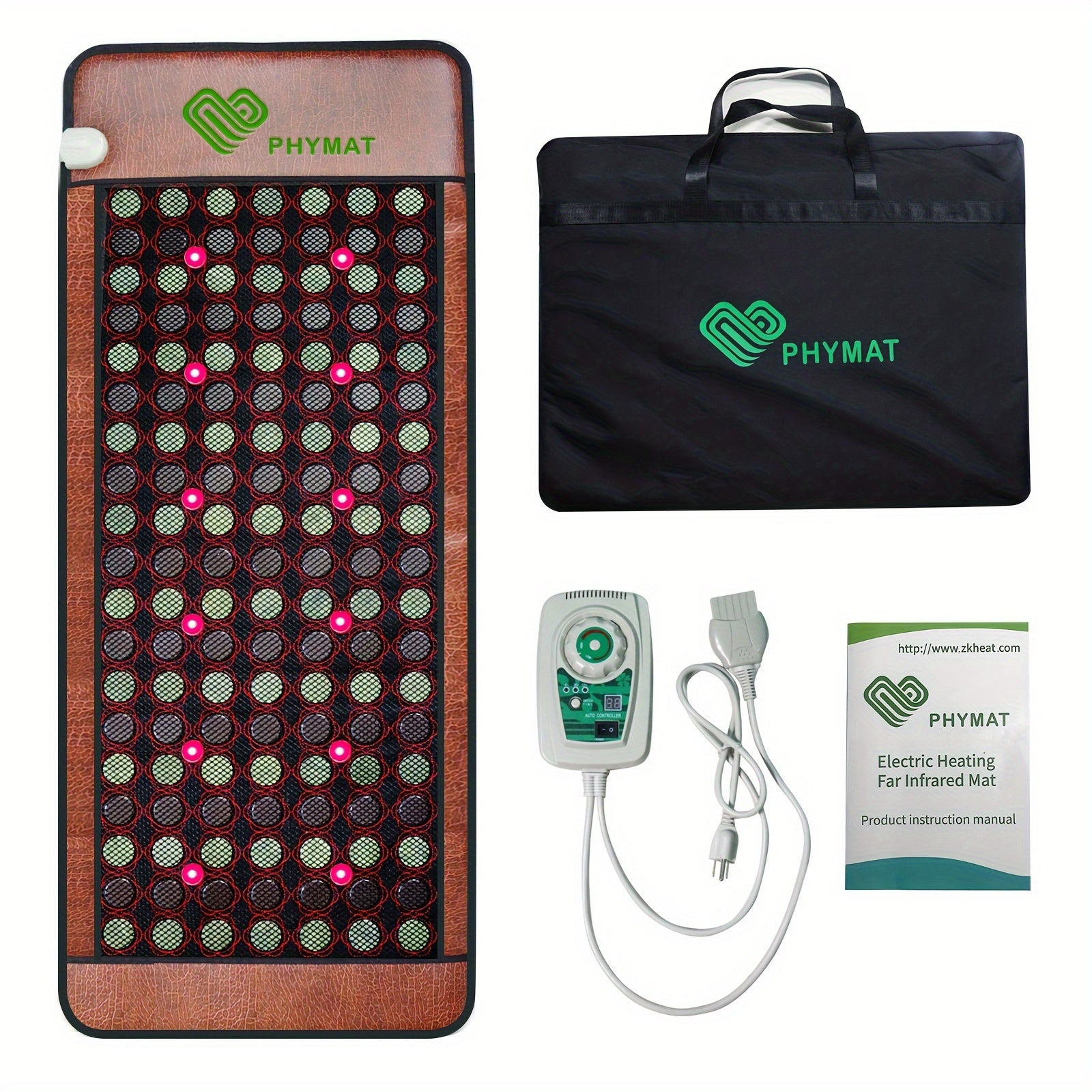 PHYMAT Large Size Far Infrared Heating Pad - Stone Heating Pad - Red Light Mat - Electric Heating Pad With Auto Shut Off - Overheat Protection, Smart Control(67"x27")