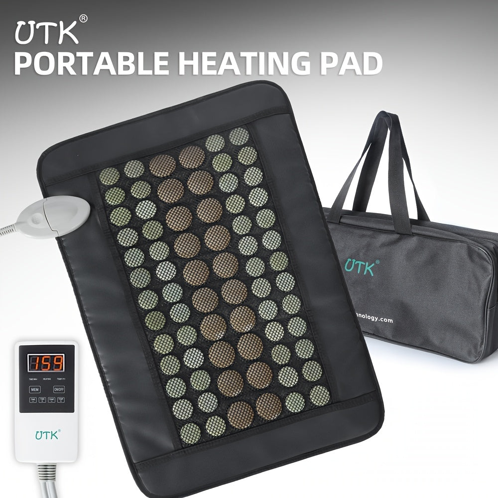UTK Far Infrared Heating Pad, Hot Stones Technology, Memory Function & Auto Shut-Off, Portable with Travel Bag, Small Size Pro (23.5" X 16") Perfect for Home & Travel Use