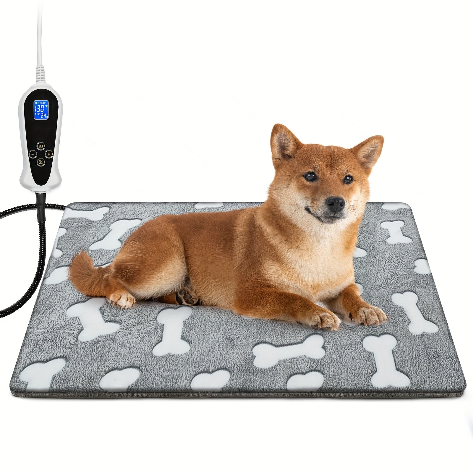Pet Heating Pad with Smart Thermostatic Control & 1-24H Timer, Wire-Reinforced Pet Crate Cozy Bed for Cats & Dogs, Cat Beds for Indoor Cats, Heated Dog Crate Bed, Promotes Comfort and Recovery, Whelping Box Supplies, US Plug