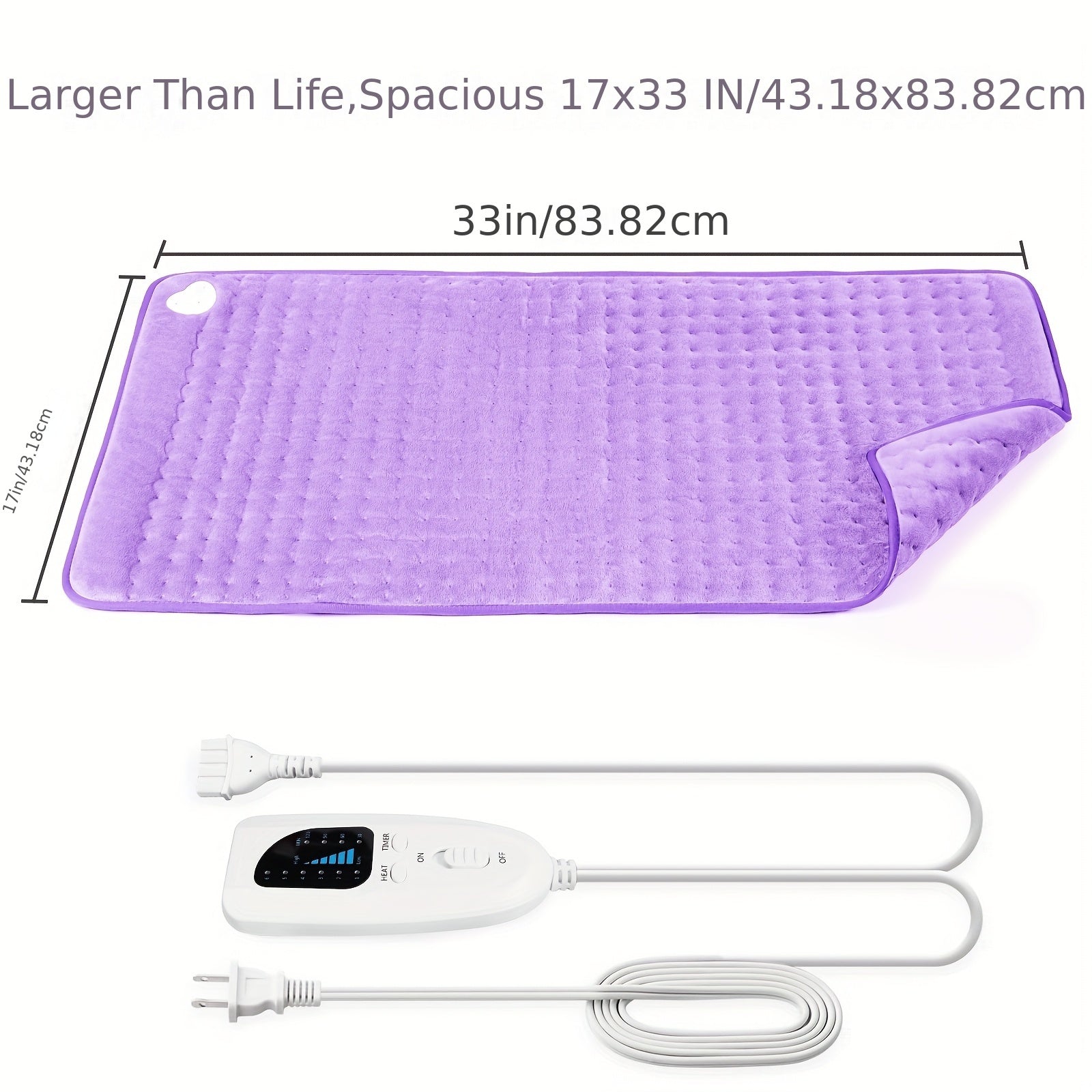 Extra Large Soft Velvet Heating Pad with 6-Speed Temperature & Timer Control - Portable Comfort for Neck, Back, Shoulders, Knees, and Legs - Purple, Perfect Gift for Birthdays and Holidays, Therapeutic Heating Pad | Plush Surface Pad | Nonskinfriendly