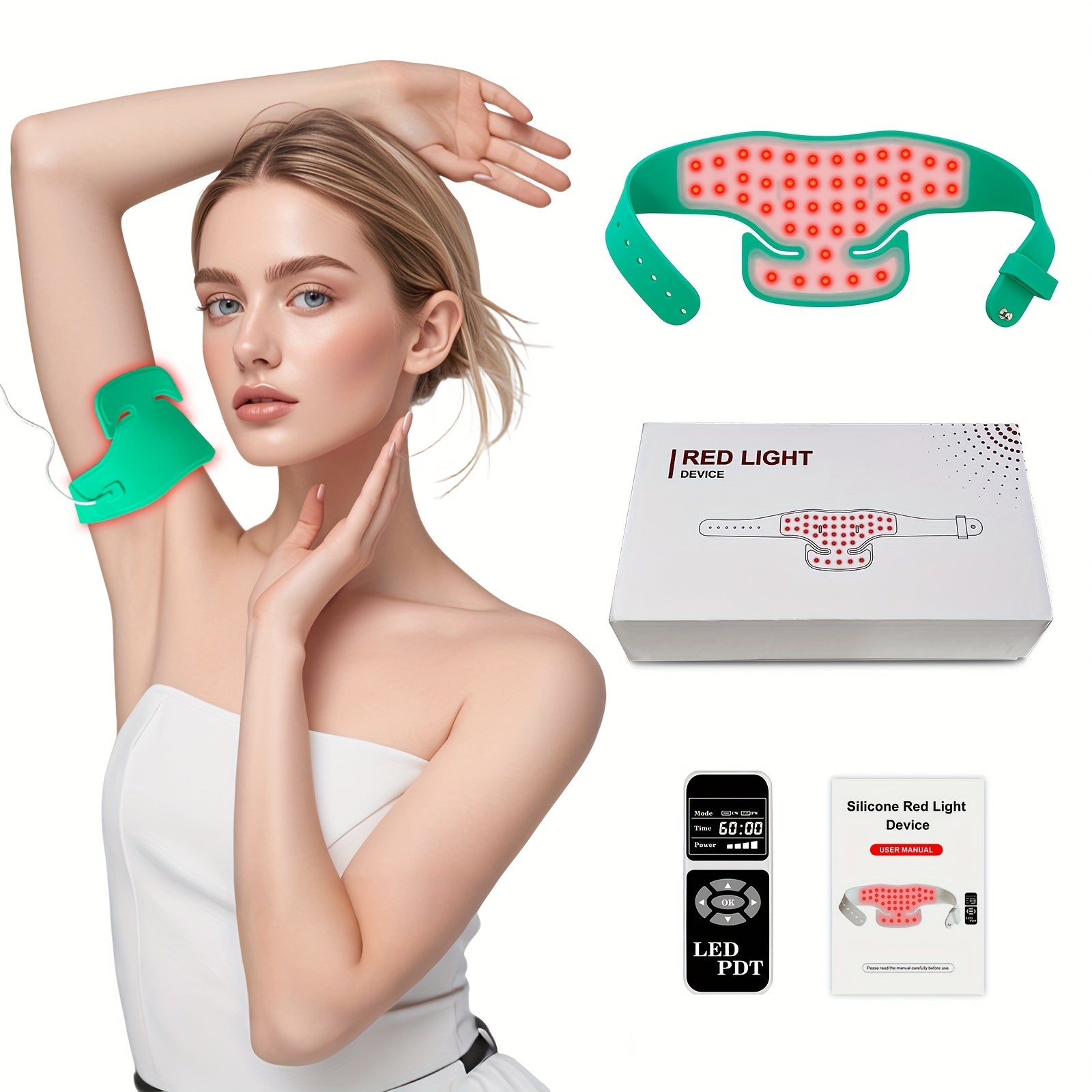 Red Light Relax Infrared Light Relax Pad Wearable Wrap Heating Pad for Body Back Waist Shoulder Knee Feet Faster Energy Recovery with Timer, Father's Day Gifts Thanksgiving Gifts