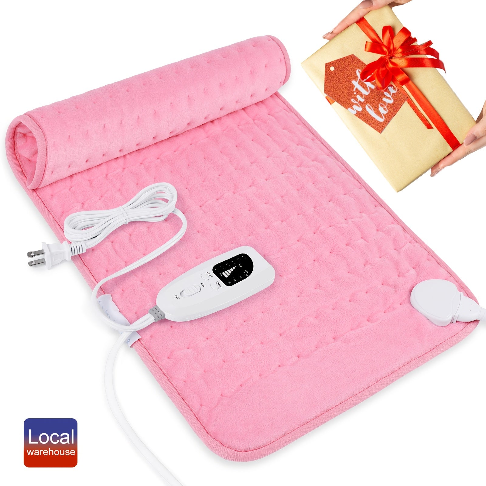Extra Large Soft Velvet Heating Pad with 6-Speed Temperature & Timer Control - Portable Comfort for Neck, Back, Shoulders, Knees, and Legs - Purple, Perfect Gift for Birthdays and Holidays, Therapeutic Heating Pad | Plush Surface Pad | Nonskinfriendly