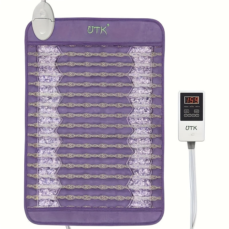 UTK -24 Inch X 16 Inch Large Back Heating Pad with USB Power | Memory Function And Automatic Shutdown | Portable Storage Bag | Suitable for Yoga Meditation | Soft And Light Beige Friendly Fabric | Thoughtful Gift for Parents