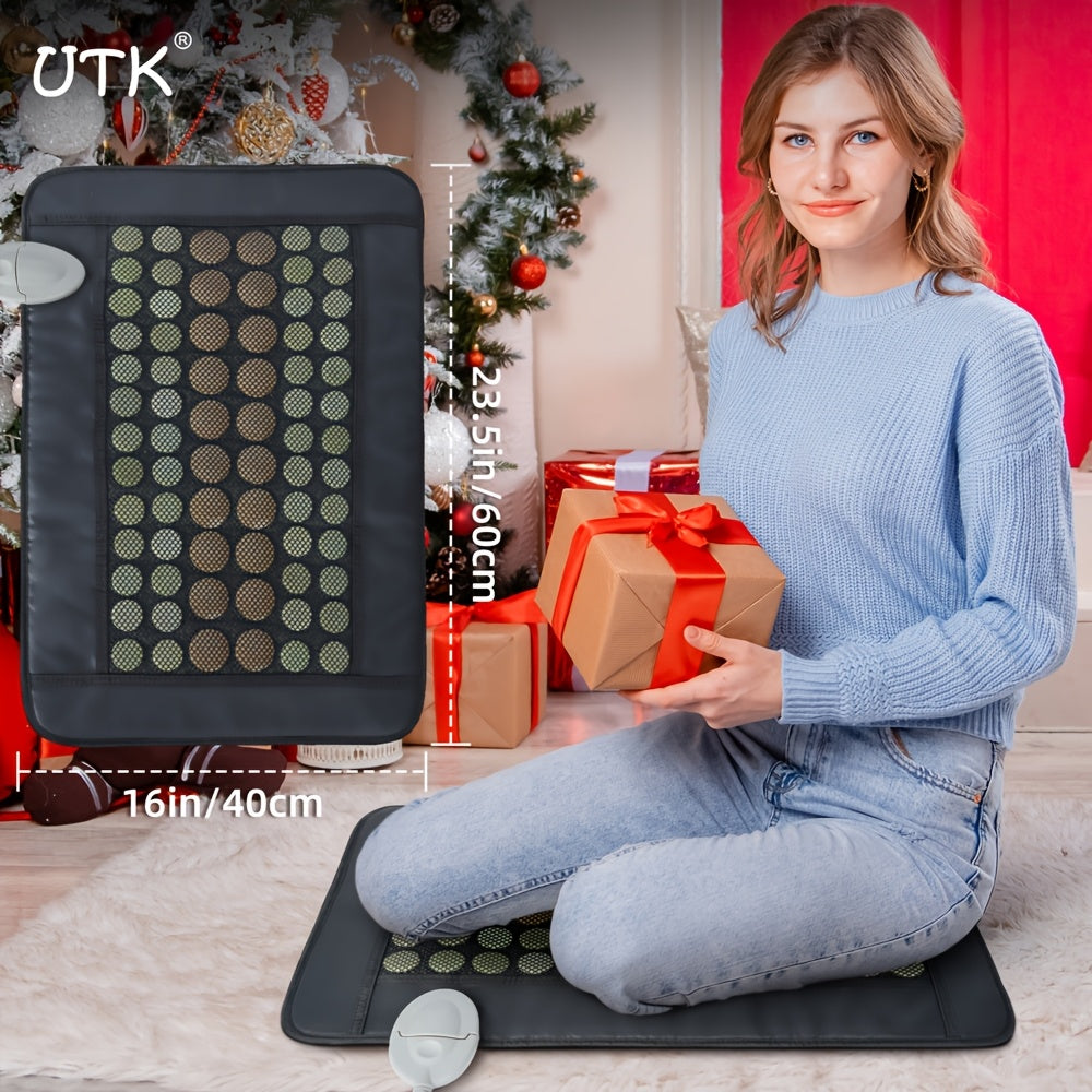 UTK Far Infrared Heating Pad, Hot Stones Technology, Memory Function & Auto Shut-Off, Portable with Travel Bag, Small Size Pro (23.5" X 16") Perfect for Home & Travel Use