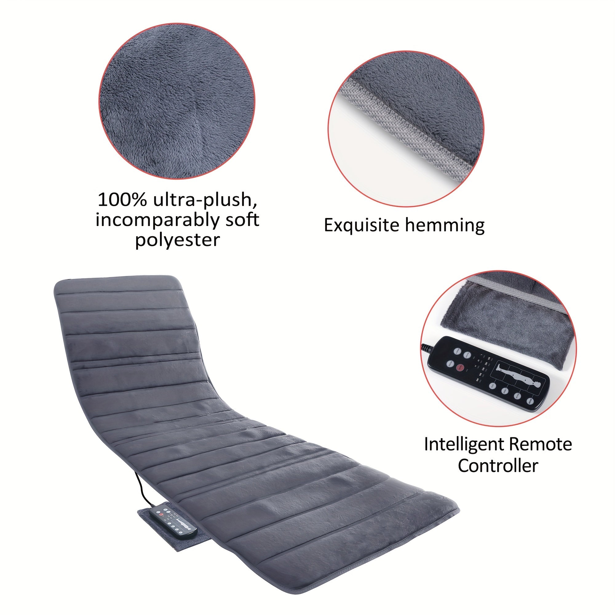 COMFIER Full Body Massage Pad with Heating Function, Chair Pad with 10 Vibration Motors and 2 Heating Pads with Auto Shut Off, Electric Heating Massage Pad