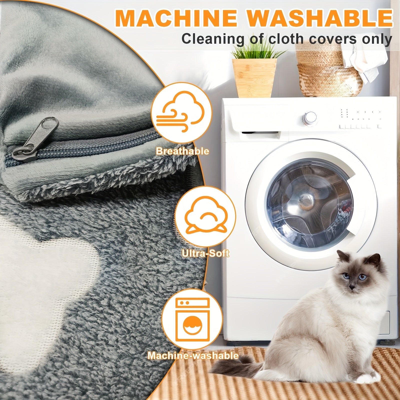 Pet Heating Pad with Smart Thermostatic Control & 1-24H Timer, Wire-Reinforced Pet Crate Cozy Bed for Cats & Dogs, Cat Beds for Indoor Cats, Heated Dog Crate Bed, Promotes Comfort and Recovery, Whelping Box Supplies, US Plug